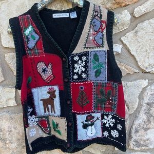 Vintage Victoria Jones Christmas Vest Large